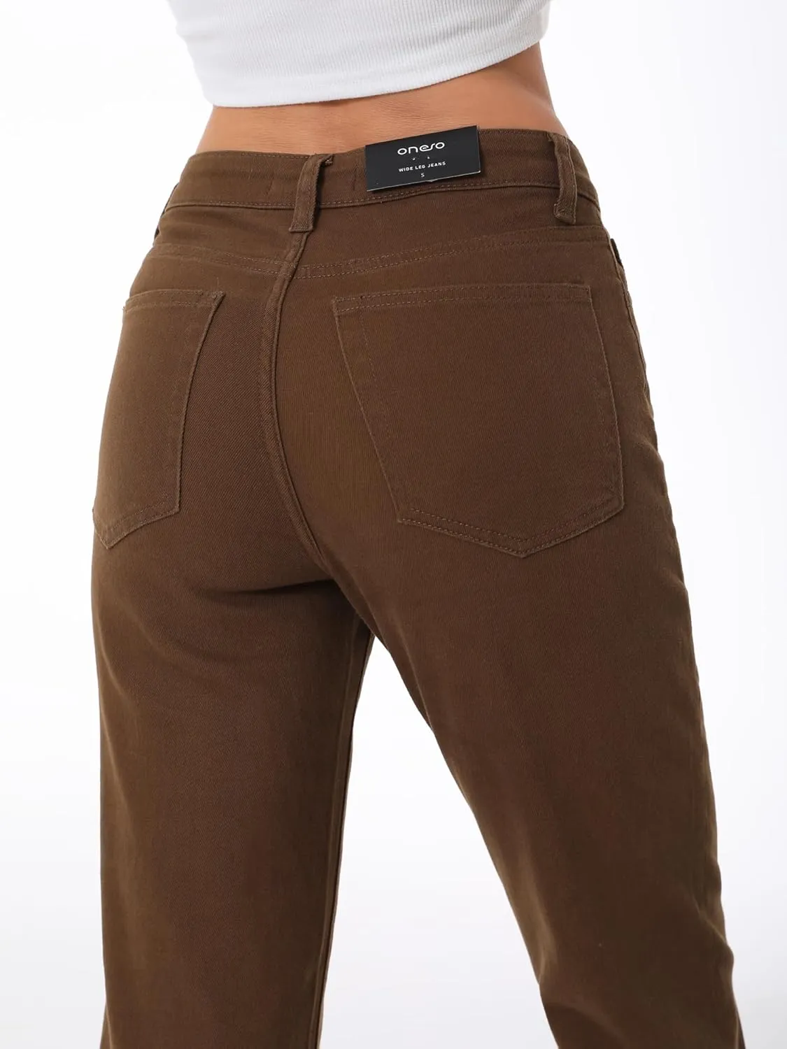 ONESO Women's Straight Leg Jeans Mid Waist Loose Stretchy Lightweight Trendy Jeans for Women Denim Pants