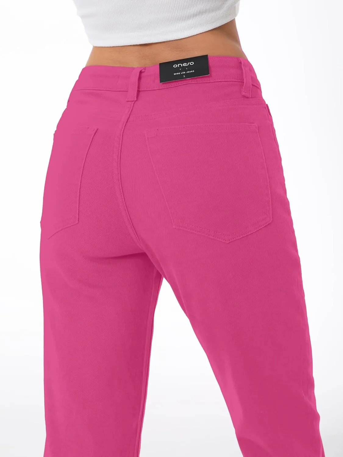 ONESO Women's Straight Leg Jeans Mid Waist Loose Stretchy Lightweight Trendy Jeans for Women Denim Pants