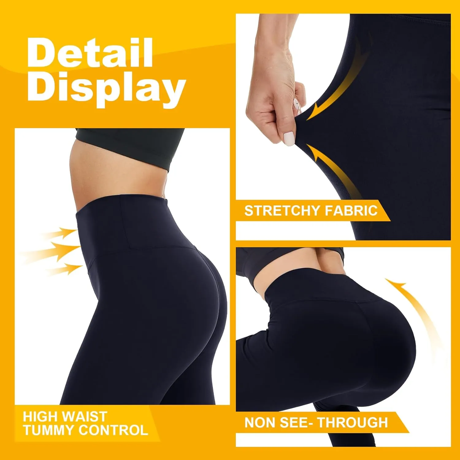Opuntia 2 Pack Fleece Lined High Waisted Leggings for Women - Warm Winter Pants Tummy Control Yoga Hiking Running Tights