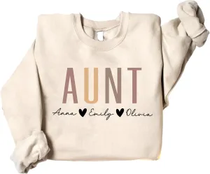 Personalized Grandma Sweatshirt, Custom Mom Shirt With Heart Kids Names, Gifts For Mothers Day