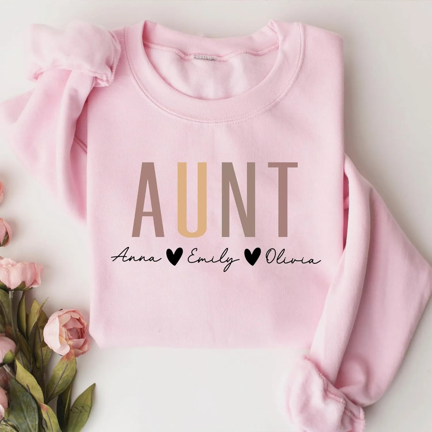 Personalized Grandma Sweatshirt, Custom Mom Shirt With Heart Kids Names, Gifts For Mothers Day