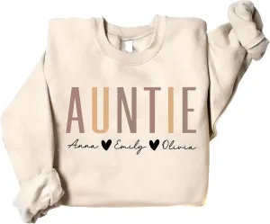Personalized Grandma Sweatshirt, Custom Mom Shirt With Heart Kids Names, Gifts For Mothers Day