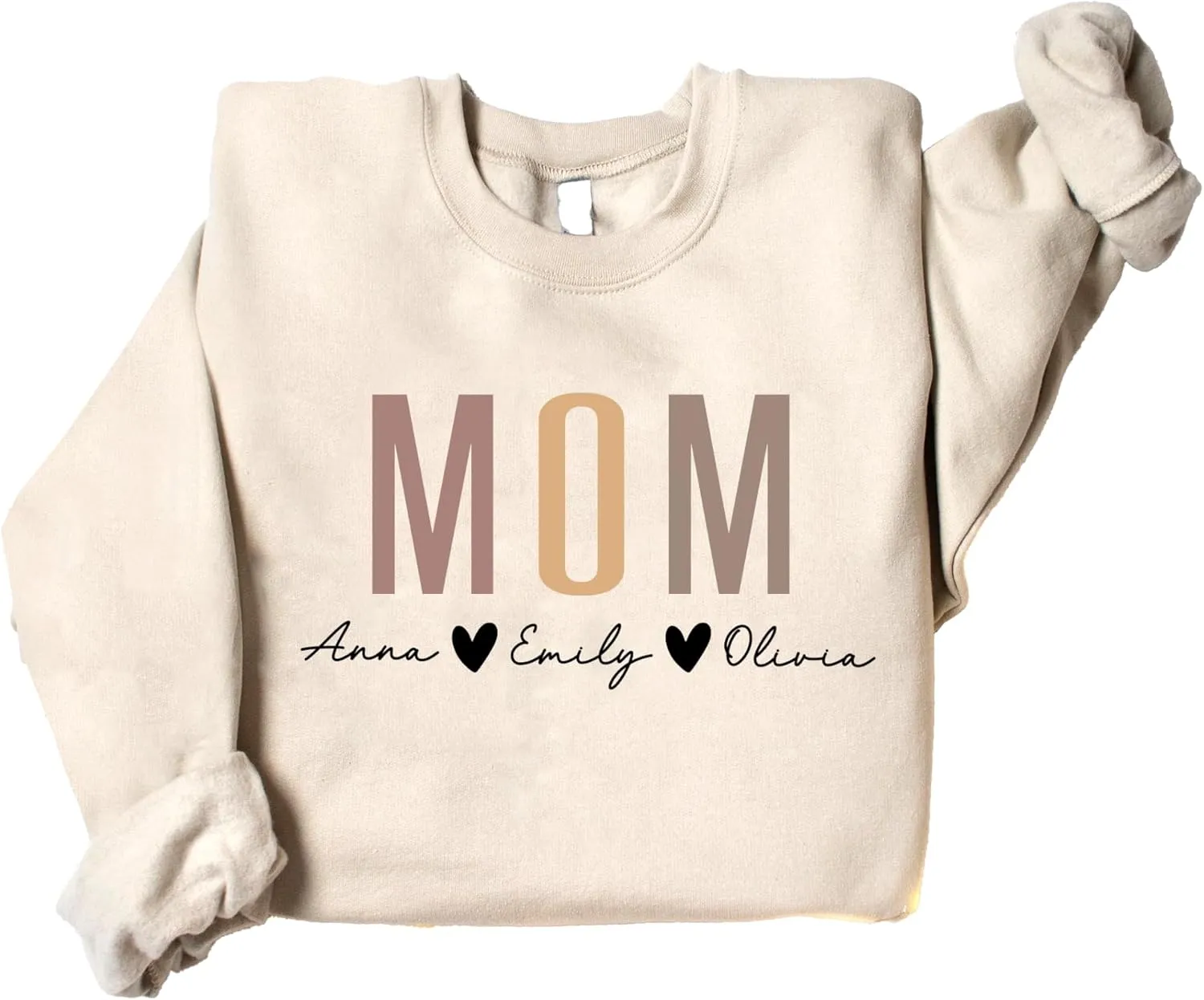 Personalized Grandma Sweatshirt, Custom Mom Shirt With Heart Kids Names, Gifts For Mothers Day