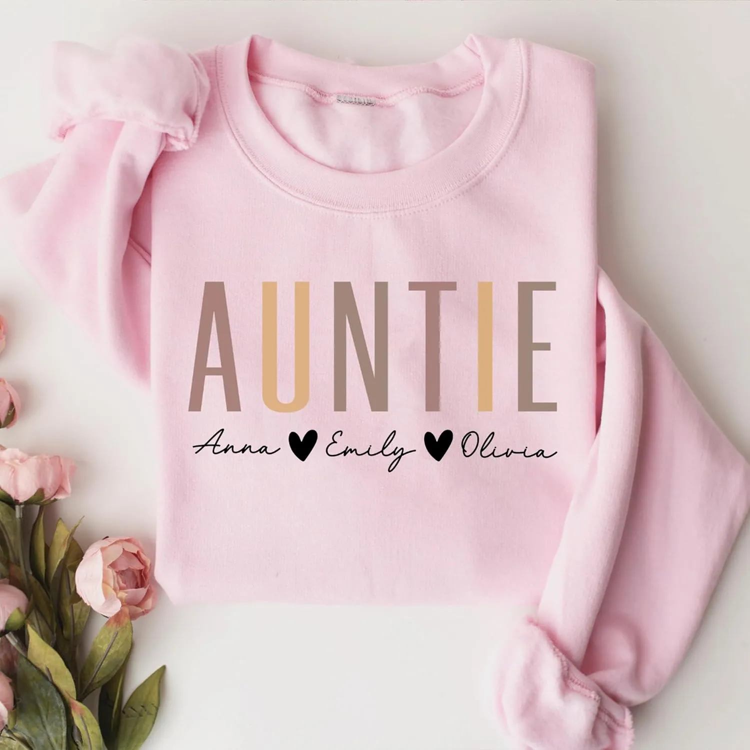 Personalized Grandma Sweatshirt, Custom Mom Shirt With Heart Kids Names, Gifts For Mothers Day