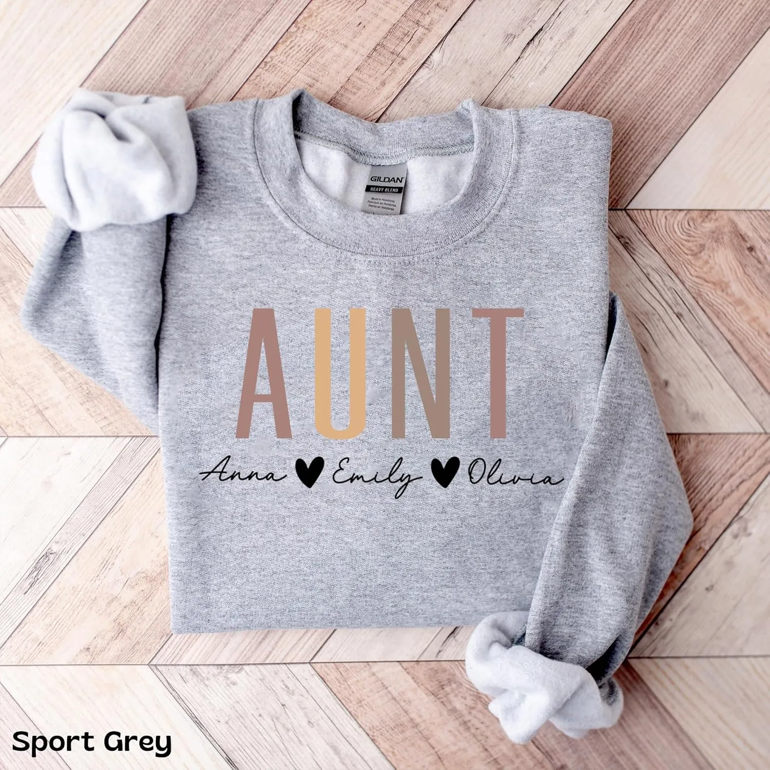 Personalized Grandma Sweatshirt, Custom Mom Shirt With Heart Kids Names, Gifts For Mothers Day
