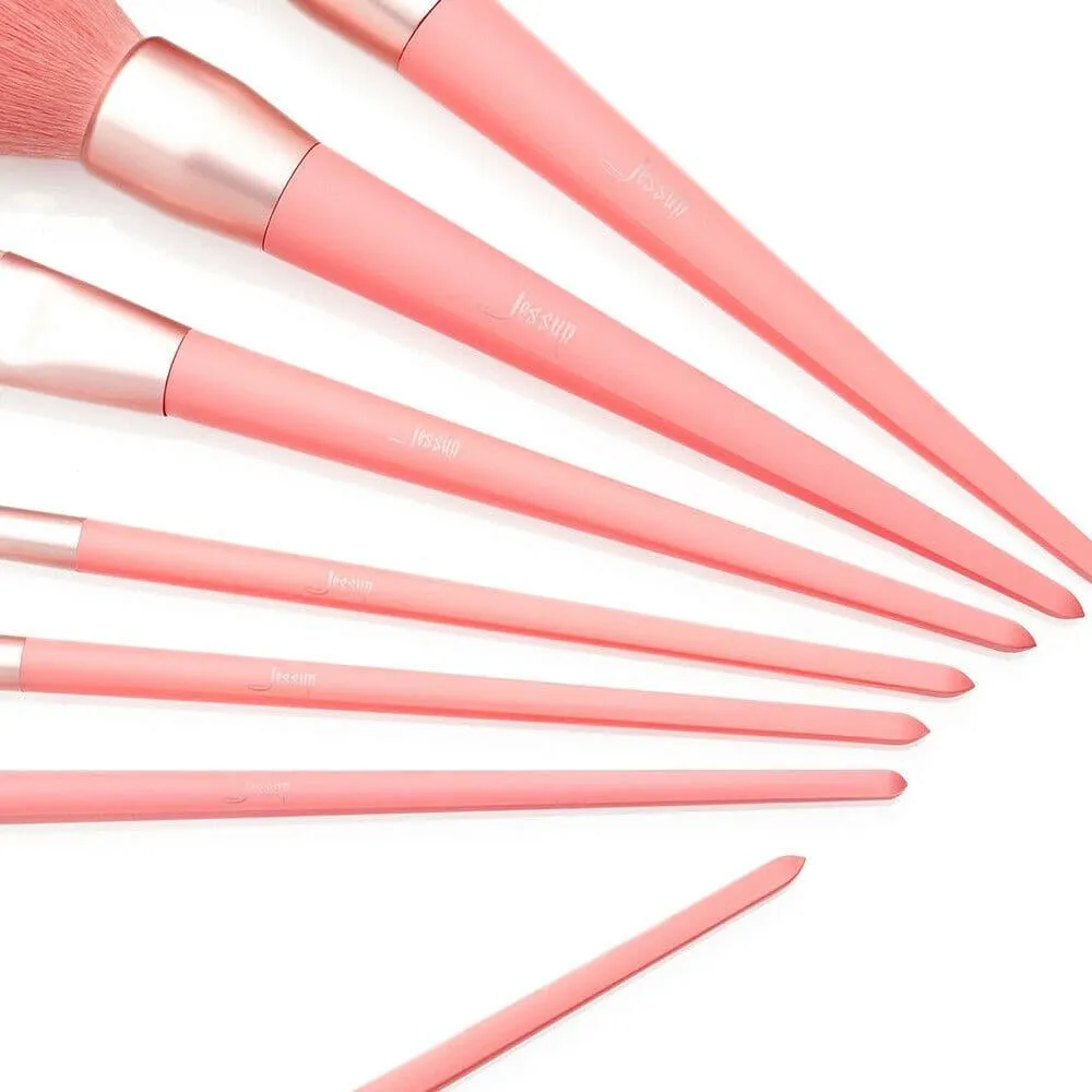 Professional Coral Lip Angle Blender Powder Makeup Brushes 7 Pcs
