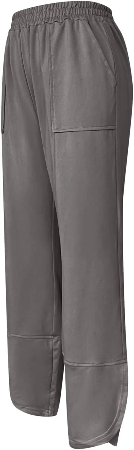 PTOLOCIF Cotton Linen Pants Women Summer Drawstring Elastic Waist Pants Wide Leg Cropped Lounge Trousers with Pockets