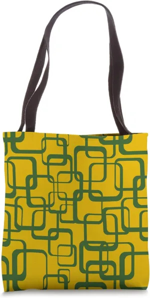 Retro MCM Square Motif Vintage Pattern 8 Mustard Tote Bag