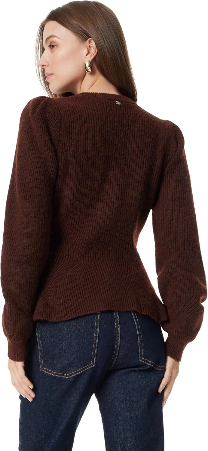 Sam Edelman Women's Keegan Flare Hem Button Front Cardigan Sweater Standard