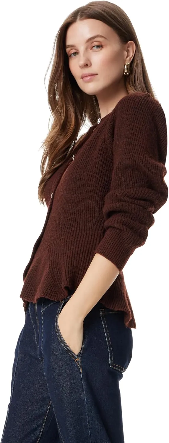 Sam Edelman Women's Keegan Flare Hem Button Front Cardigan Sweater Standard