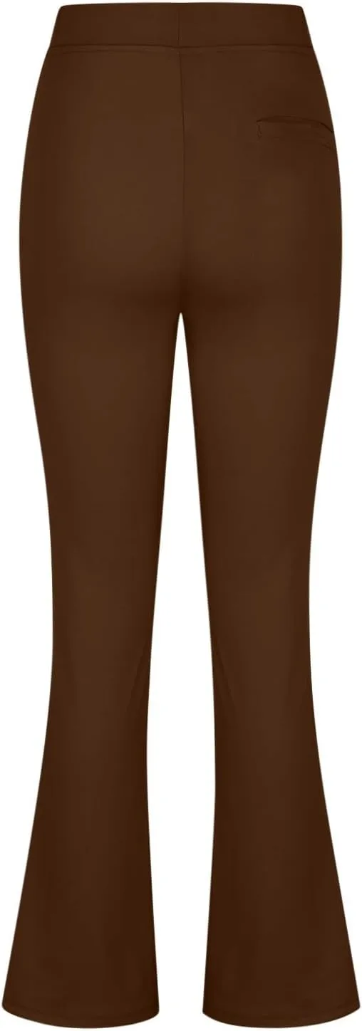 Slacks for Women 2025 Stretchy Office Pants High Waisted Business Work Pants with Pockets Casual Summer Trousers