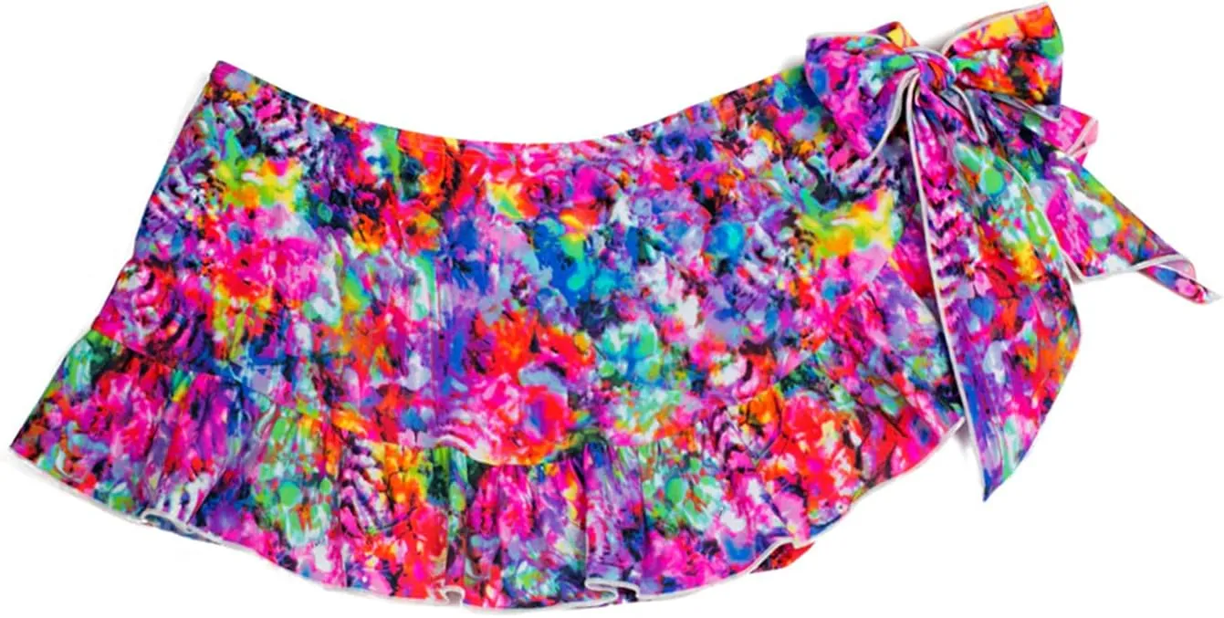 Smart & Sexy Women's Ruffled Side-Tie Swim Skirt Bikini Bottom  Built-in Swimwear Coverup