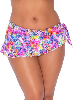 Smart & Sexy Women's Ruffled Side-Tie Swim Skirt Bikini Bottom  Built-in Swimwear Coverup