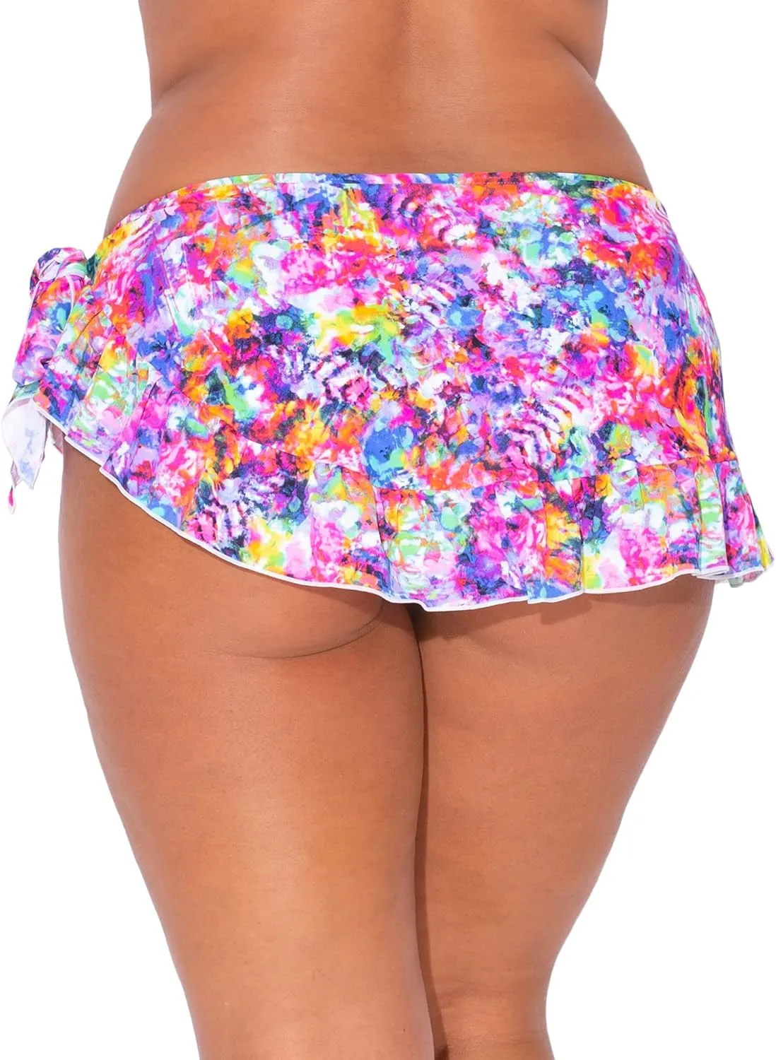 Smart & Sexy Women's Ruffled Side-Tie Swim Skirt Bikini Bottom  Built-in Swimwear Coverup