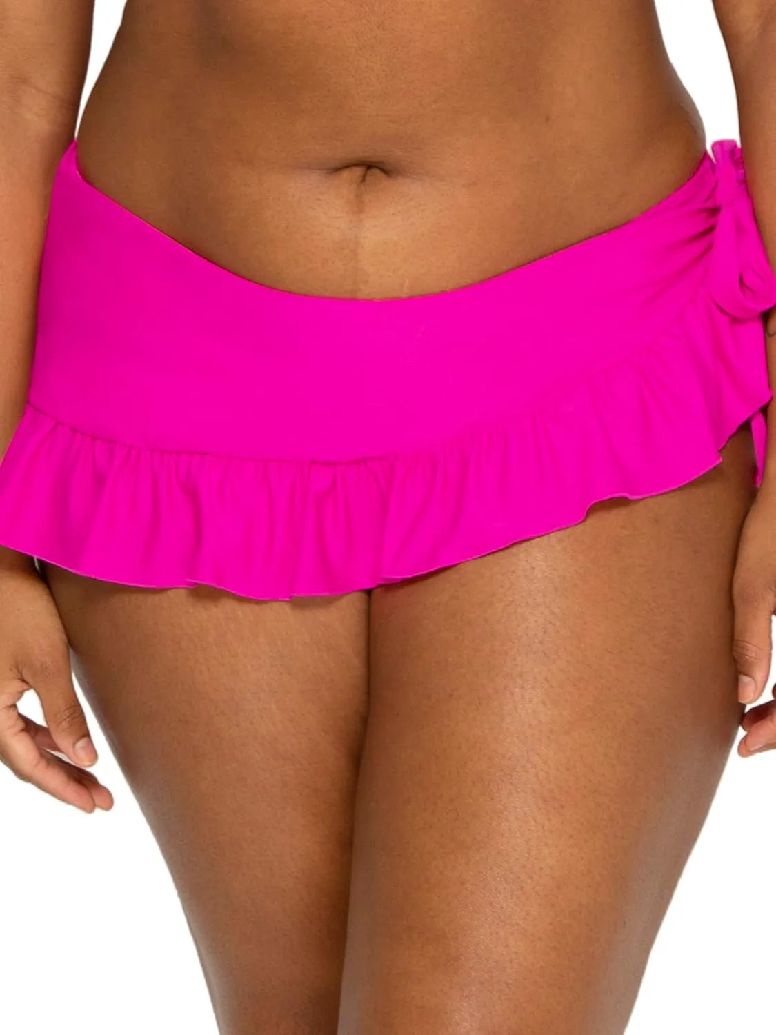 Smart & Sexy Women's Ruffled Side-Tie Swim Skirt Bikini Bottom  Built-in Swimwear Coverup
