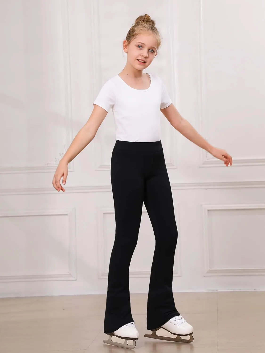 Stelle Girl's Figure Skating Pants Ice Skating Leggings Polar Fleece Warm Practice Training Wear