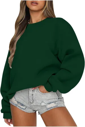 Sweatshirt for Women Loose Fit Casual Outfits Tops Long Sleeve Crew Neck Pullover Hoodie 2024 Fall Fashion Clothes