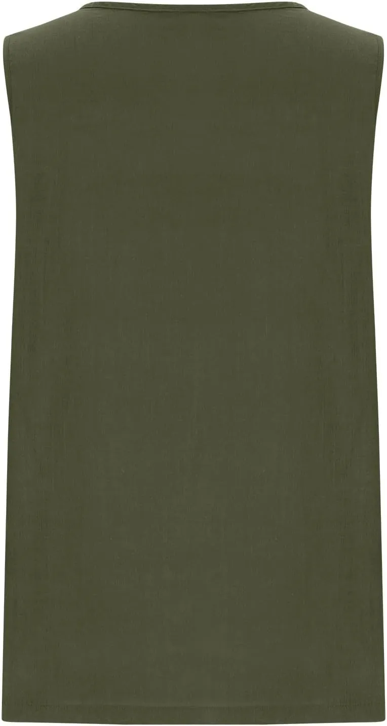 Tank Tops for Women 2025 Plus Size Pleated Side Split Camisole Tank Tops Summer Fashion Crew Neck Sleeveless Vest
