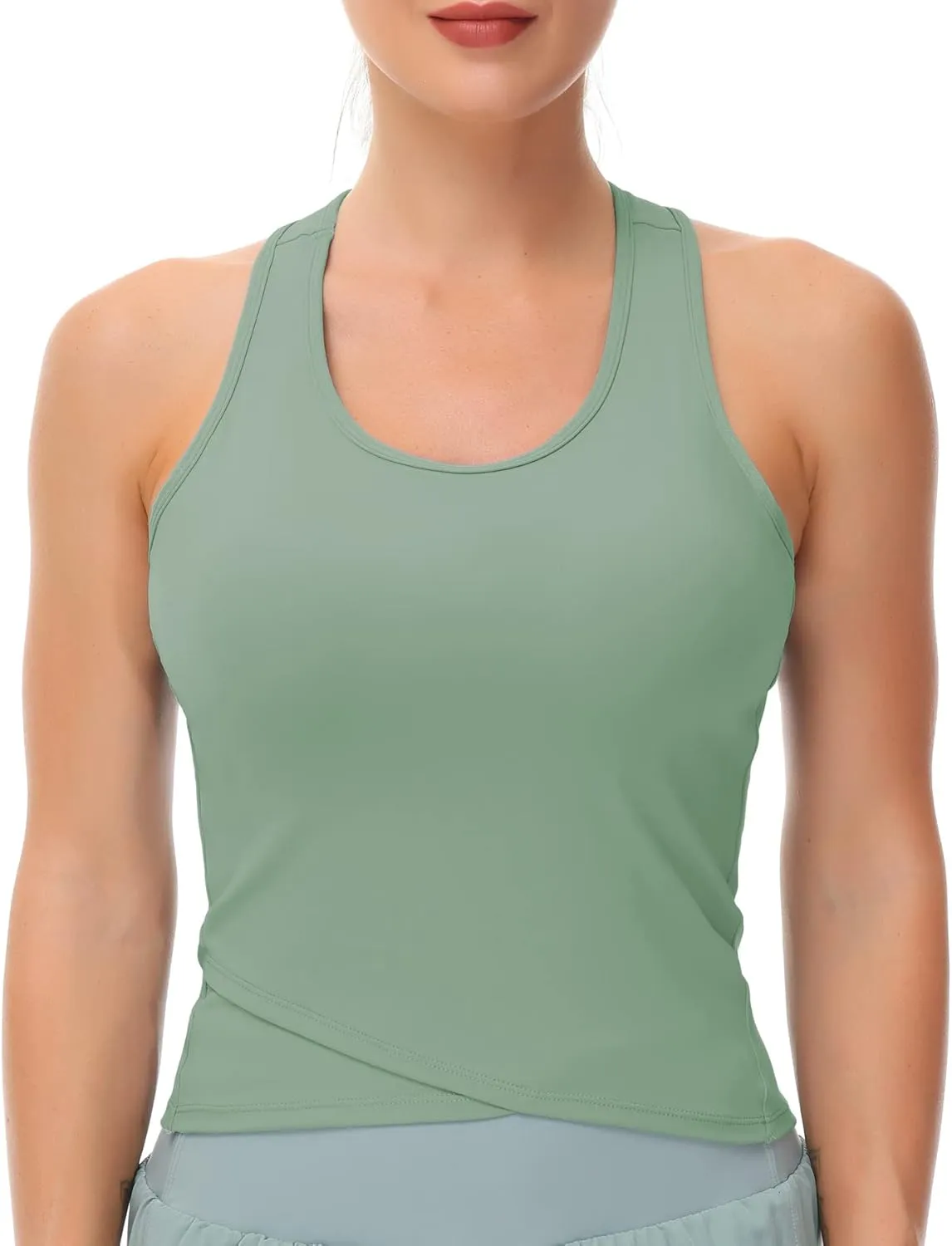 THE GYM PEOPLE Womens' Racerback Workout Tank Tops with Built in Bra Sleeveless Slim Fit