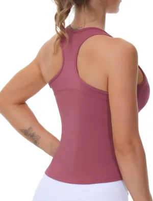 THE GYM PEOPLE Womens' Racerback Workout Tank Tops with Built in Bra Sleeveless Slim Fit