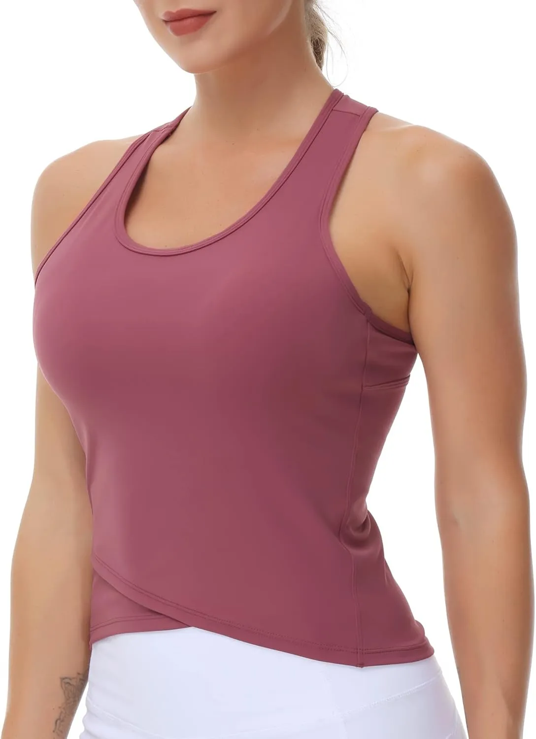 THE GYM PEOPLE Womens' Racerback Workout Tank Tops with Built in Bra Sleeveless Slim Fit