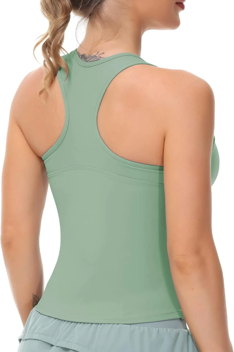 THE GYM PEOPLE Womens' Racerback Workout Tank Tops with Built in Bra Sleeveless Slim Fit