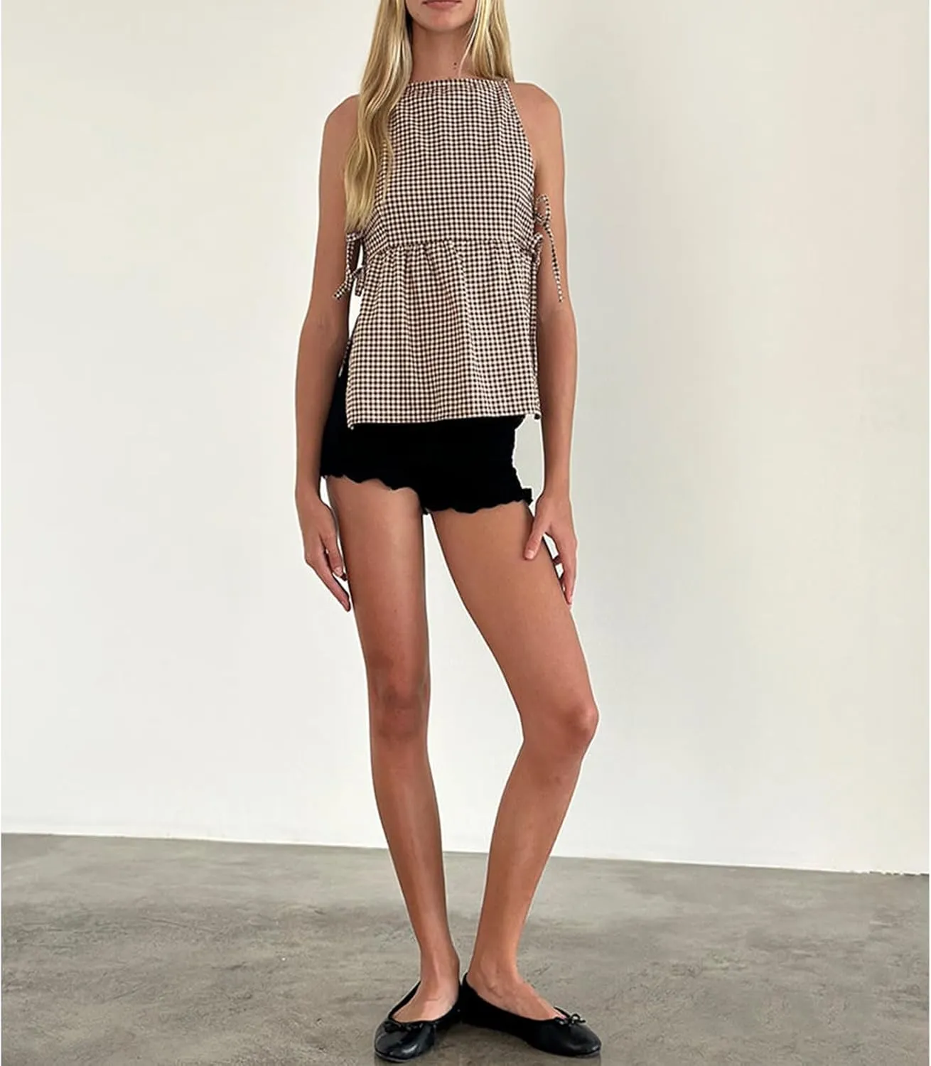 Tie Front Tank Top Y2k Women Sexy Y2K Sleeveless Crop Vest Tops Vintage Bow Going Out Summer Camisole Cropped Shirt