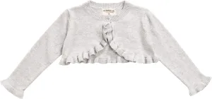 Toddler Baby Girl Sweater Crop Top Knit Cardigan Long Sleeve Ruffled One Button Cute Outwear Kids Fall Shrug Cover Up
