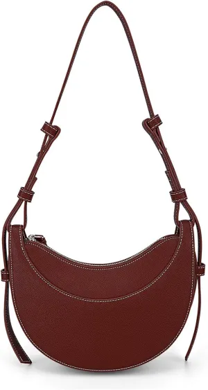Trendy Handbag Purse Leather Tote Bag Underarm Hobo Bag Top Handle Shoulder Bag Crescent Bag for Women (Black)