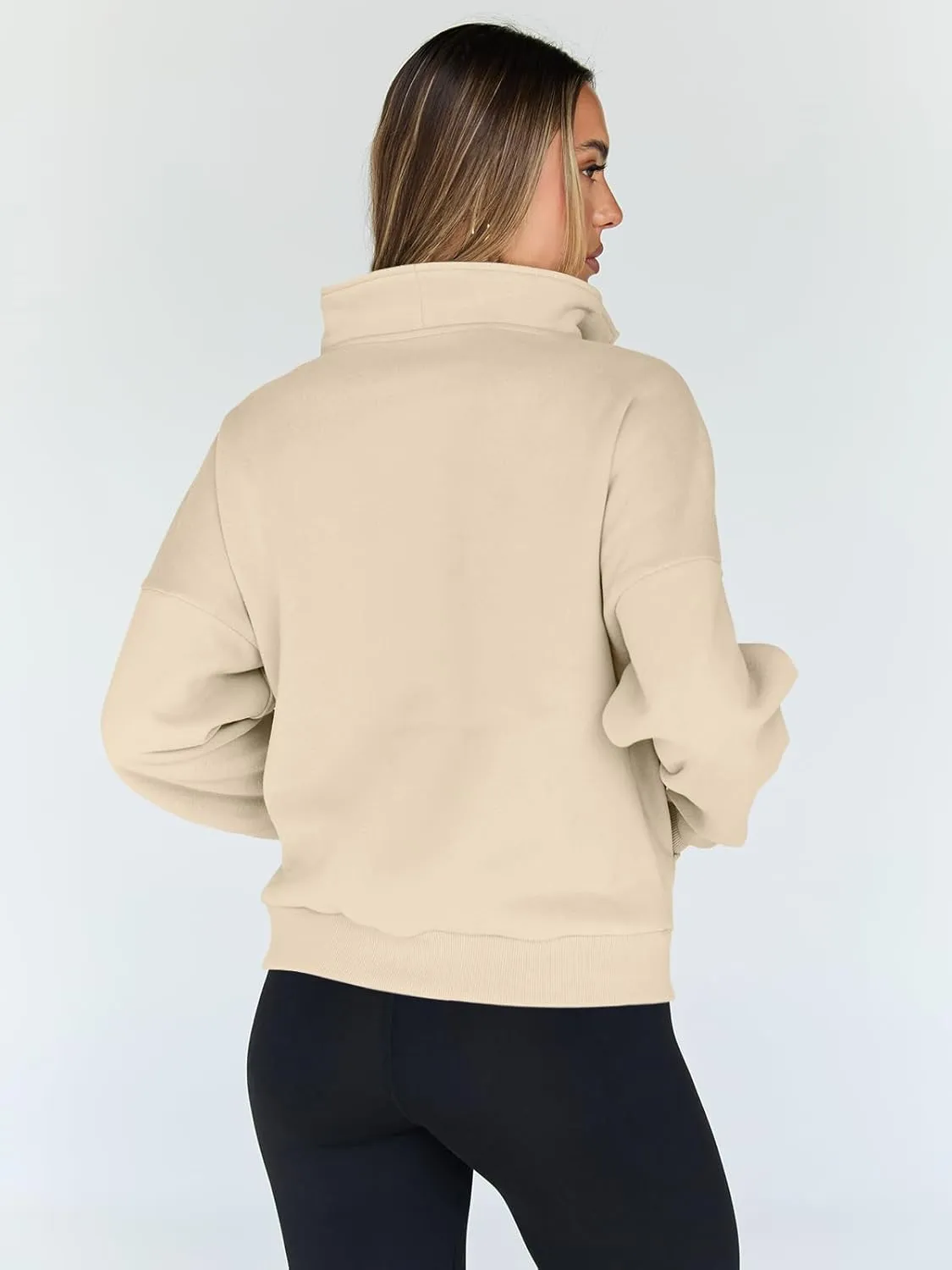 Trendy Queen Sweatshirts Quarter Half Zip Pullover Oversized Hoodies Sweaters Comfy Fall Outfits 2025 Y2K Winter Clothes