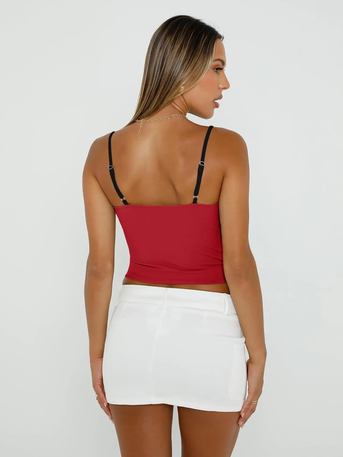Trendy Queen Womens Camisole Tube Tops with Adjustable Spaghetti Strap Cute Summer Going Out Crop Tops 2025