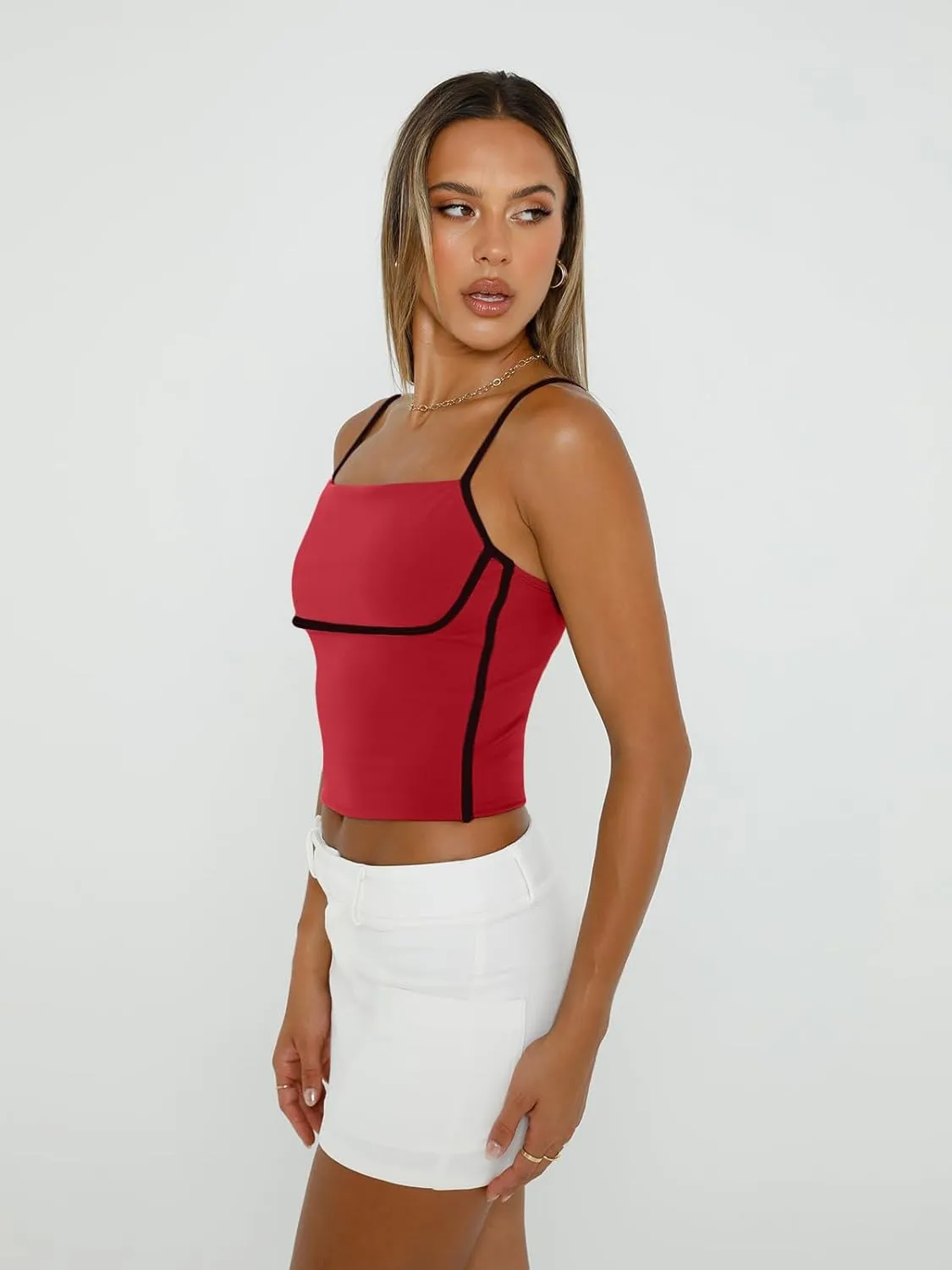 Trendy Queen Womens Camisole Tube Tops with Adjustable Spaghetti Strap Cute Summer Going Out Crop Tops 2025