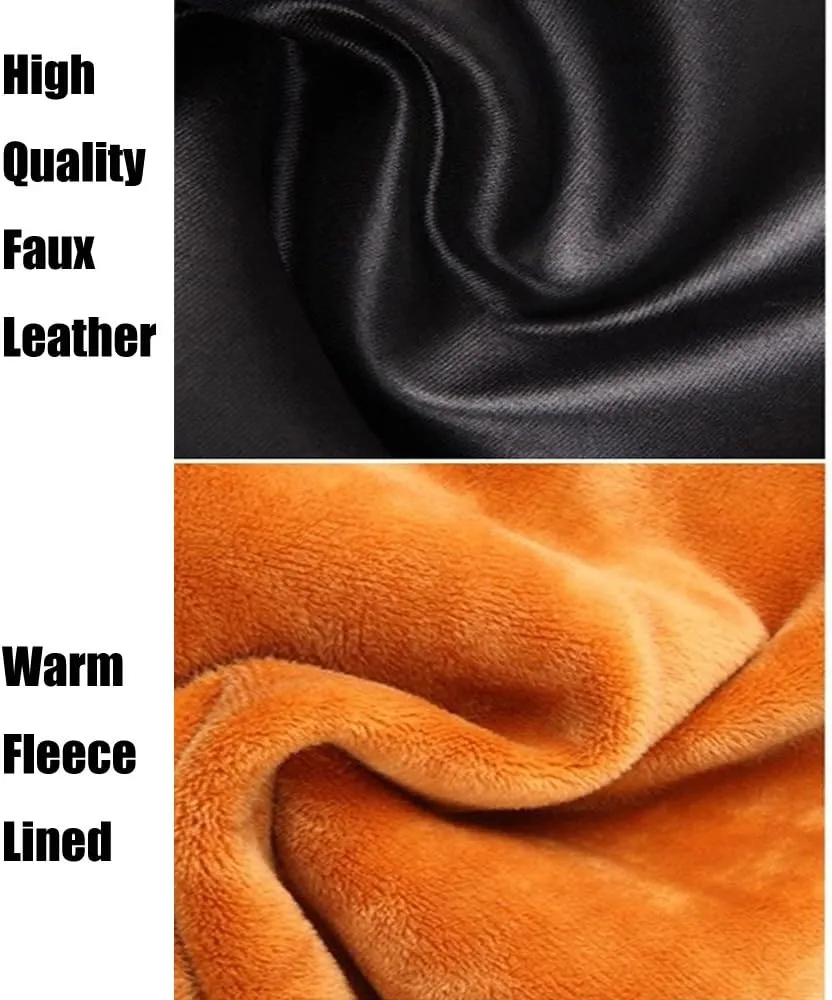 Tulucky Girls Winter Warm Pants Thick Fleece Lined Faux Leather Stretchy Teens Leggings