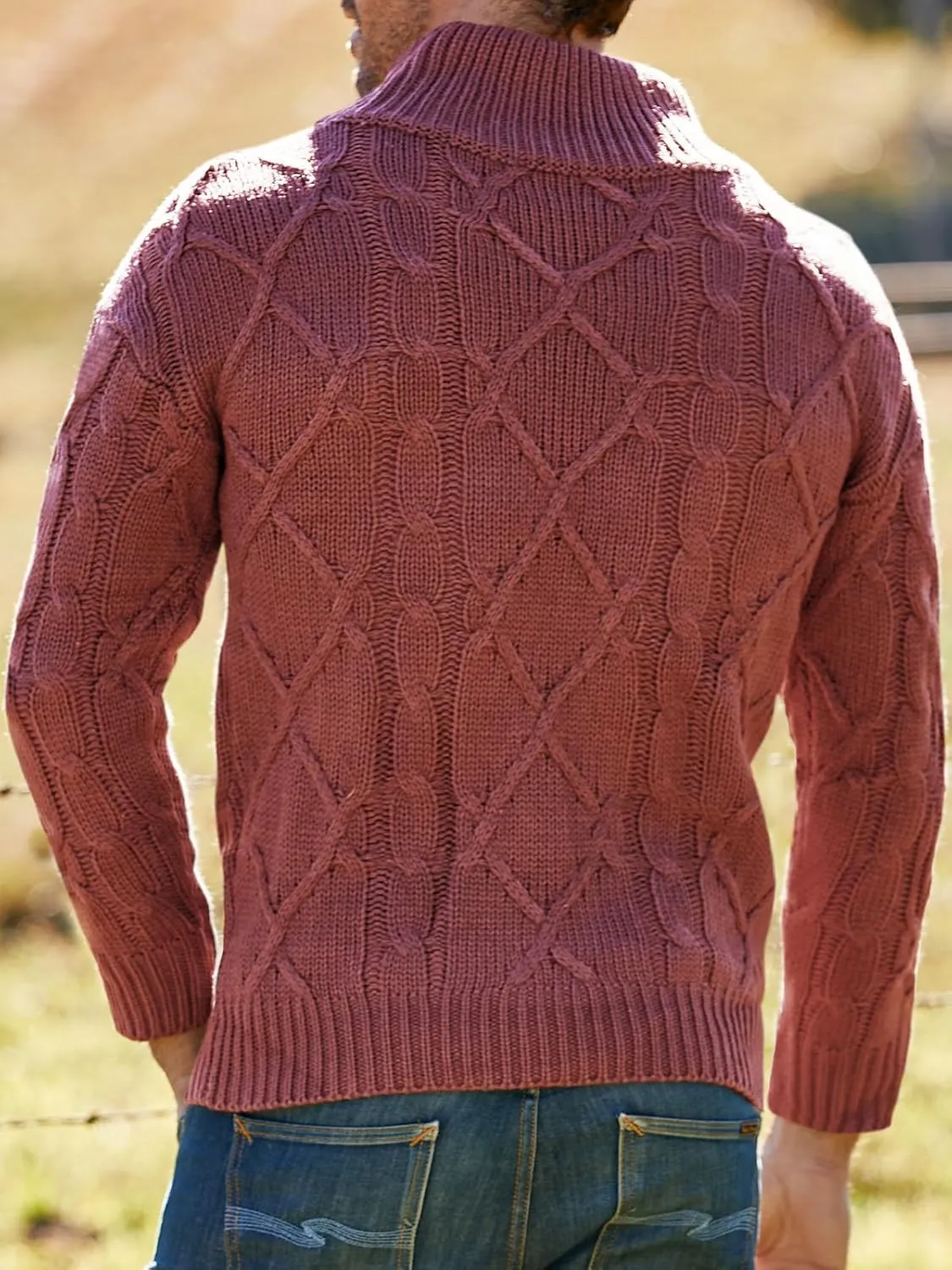 Vdnerjg Men's Thermal Turtleneck Sweater Long Sleeve Cable Knit Casual Chunky Pullover Jumper