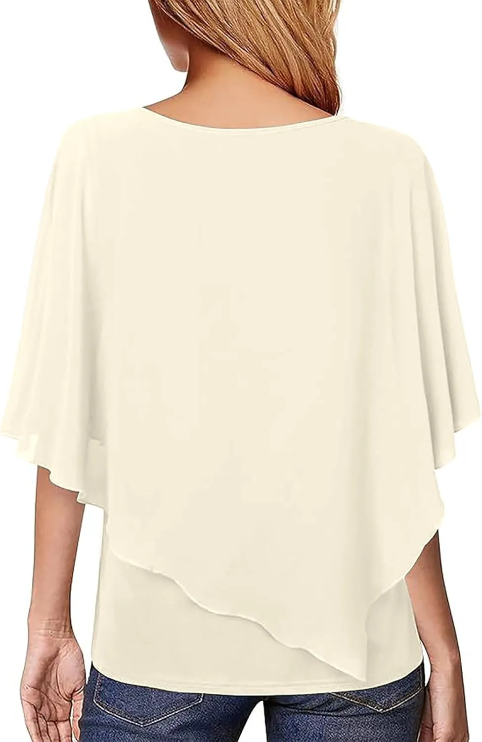 White Dress Women Crewneck Short Sleeve Batwing Sleeve Casual Fashion Sexy Shirts for Women Summer Tops