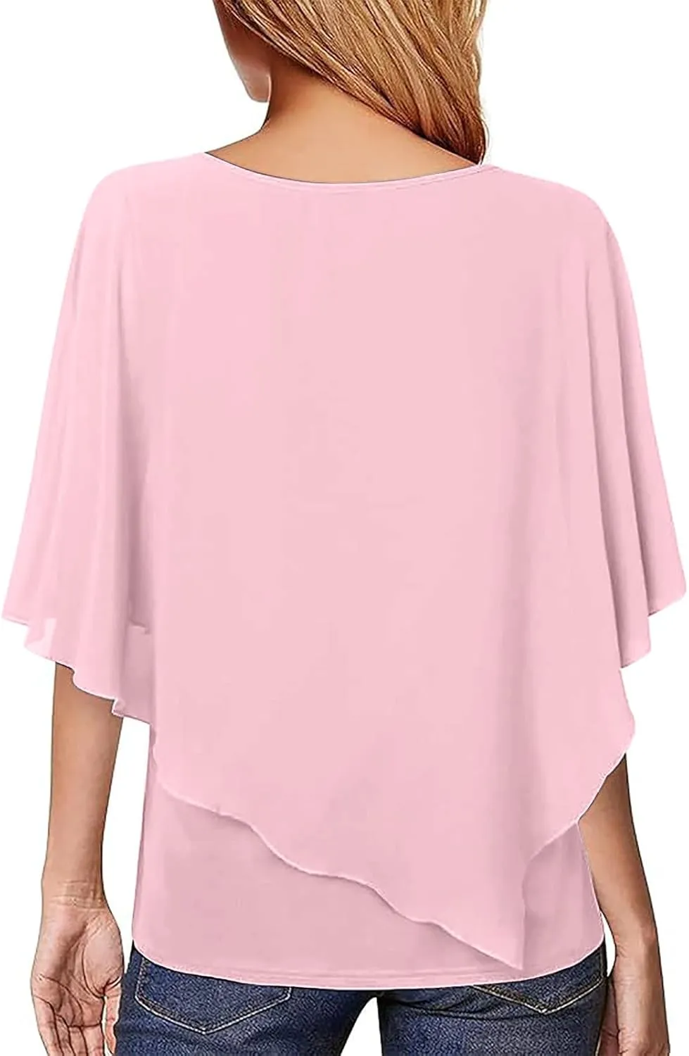 White Dress Women Crewneck Short Sleeve Batwing Sleeve Casual Fashion Sexy Shirts for Women Summer Tops