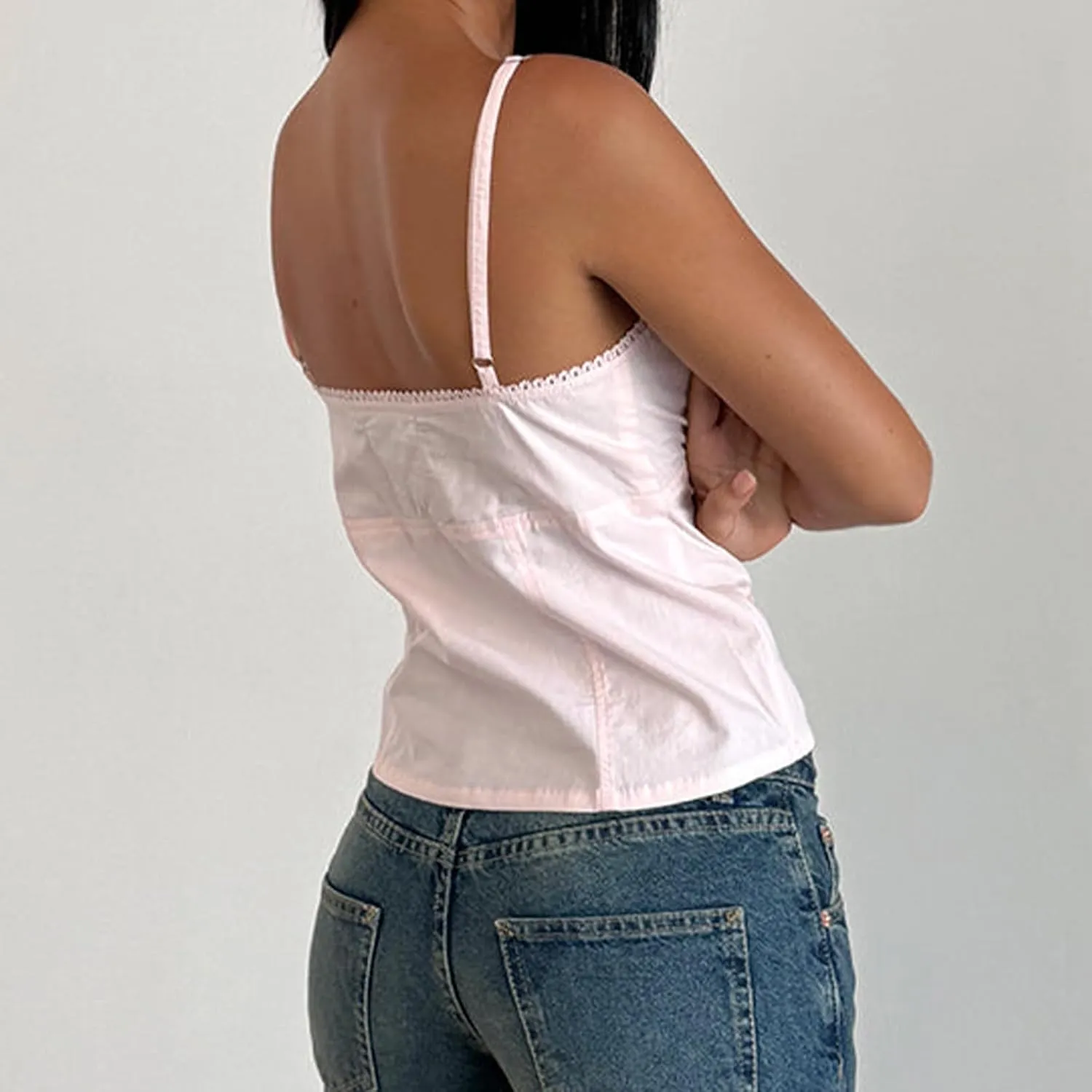 Women Summer Y2K Camisoles Sexy V-Neck Cute Ruffle Babydoll Spaghetti Strap Tank Bustier Going Out Tops