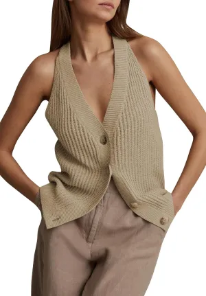 Women Sweater Vest Tops Sleeveless Button Down V Neck Knit Tank Top Slim Casual Cardigan Vest