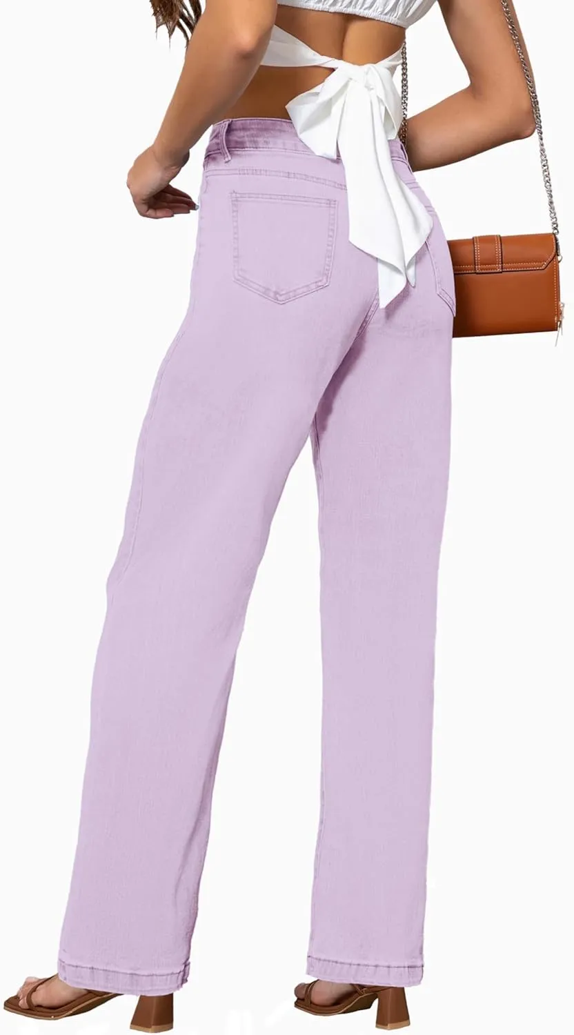 Womens Jeans High Waisted Straight Leg Loose Stretchy Lightweight Tummy Control Trendy Jeans for Women 2025