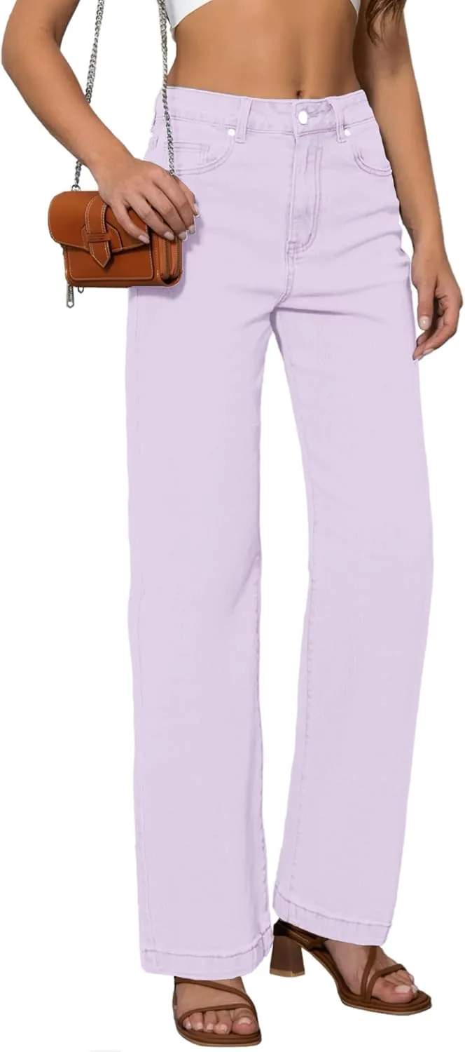 Womens Jeans High Waisted Straight Leg Loose Stretchy Lightweight Tummy Control Trendy Jeans for Women 2025