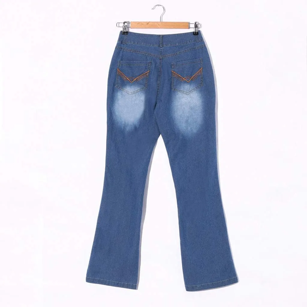 Womens Jeans Lace Poket Waisted Pants Trousers Up Womens Casual Women's Jeans Trendy Jeans for Women 2024
