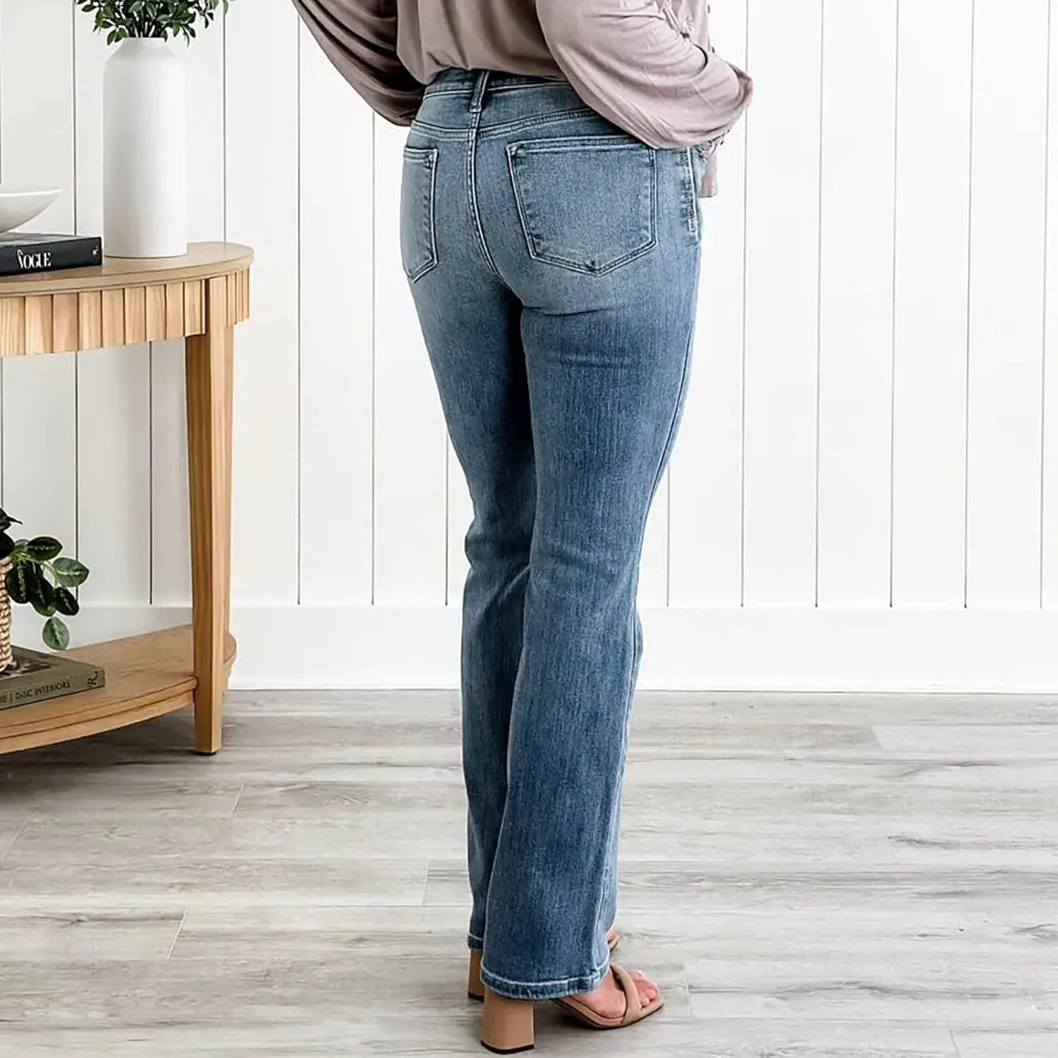 Womens Jeans Lace Poket Waisted Pants Trousers Up Womens Casual Women's Jeans Trendy Jeans for Women 2024