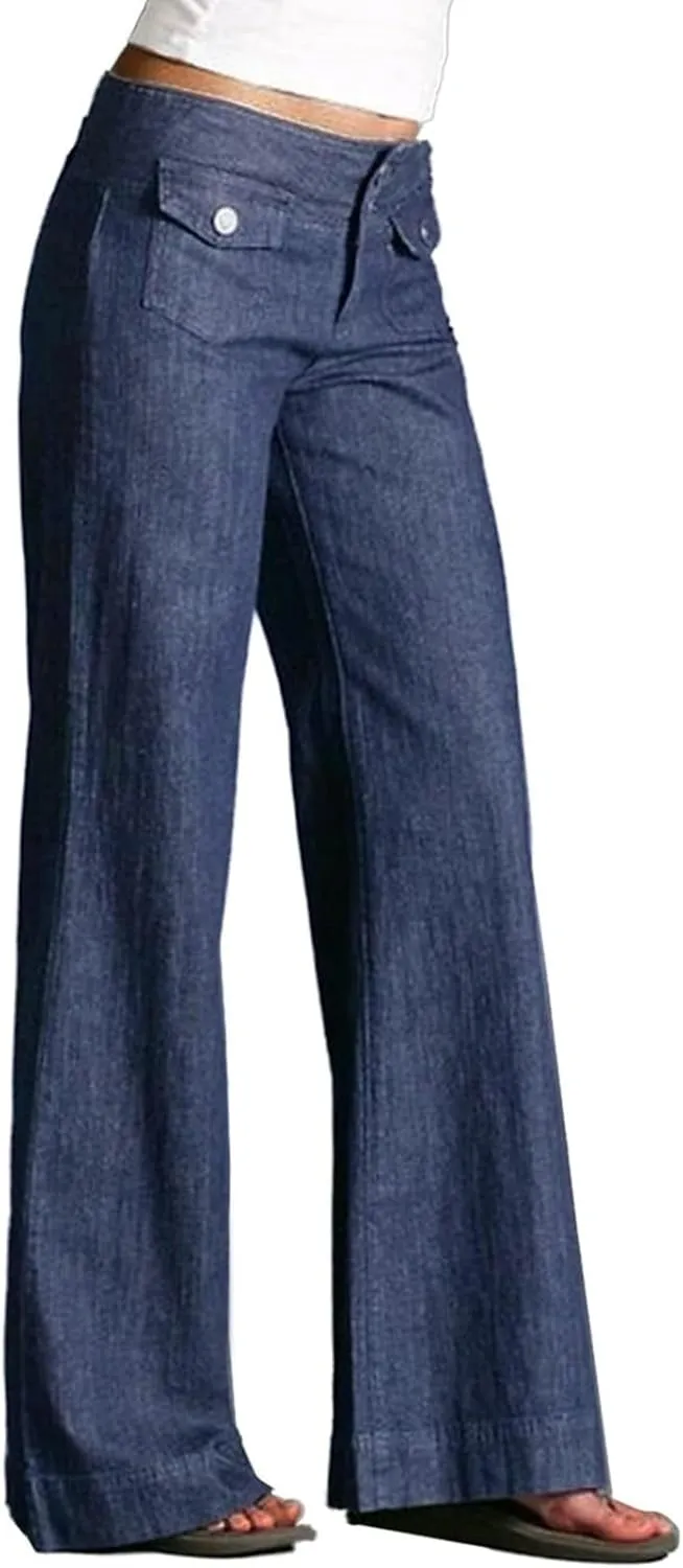 Womens Jeans Lace Poket Waisted Pants Trousers Up Womens Casual Women's Jeans Trendy Jeans for Women 2024