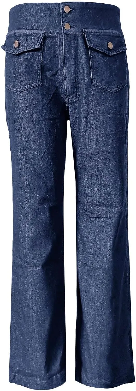 Womens Jeans Lace Poket Waisted Pants Trousers Up Womens Casual Women's Jeans Trendy Jeans for Women 2024