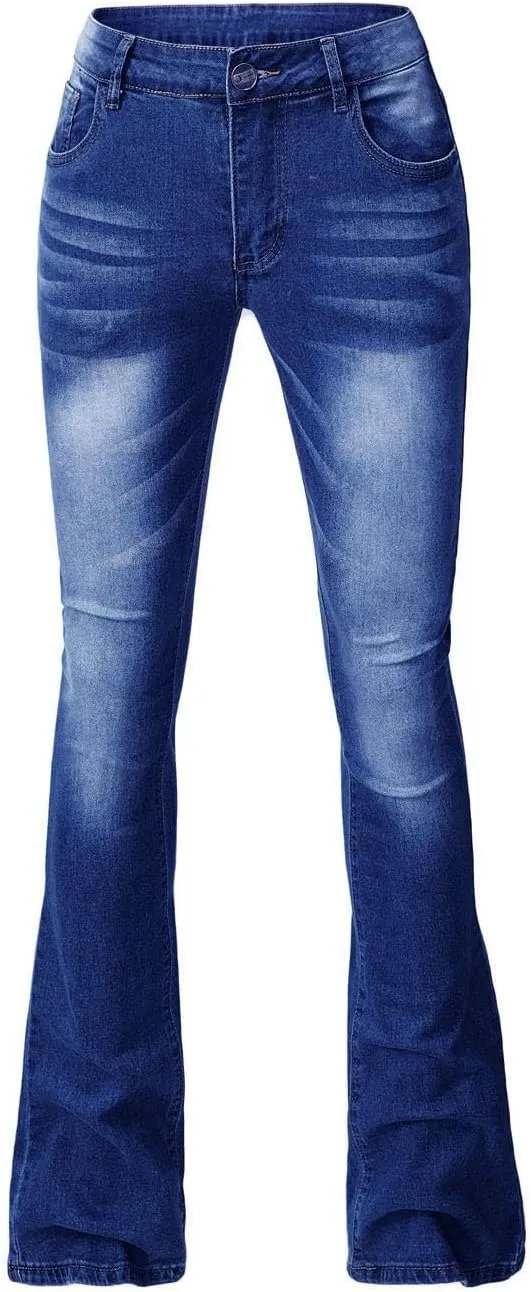 Womens Magic Shaping Bootcut Jeans Premium Stretchy Wide Leg Flared Bell Bottom Denim Pants Work Jeans with Pockets