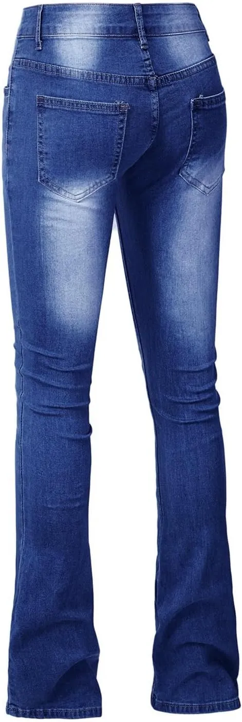 Womens Magic Shaping Bootcut Jeans Premium Stretchy Wide Leg Flared Bell Bottom Denim Pants Work Jeans with Pockets