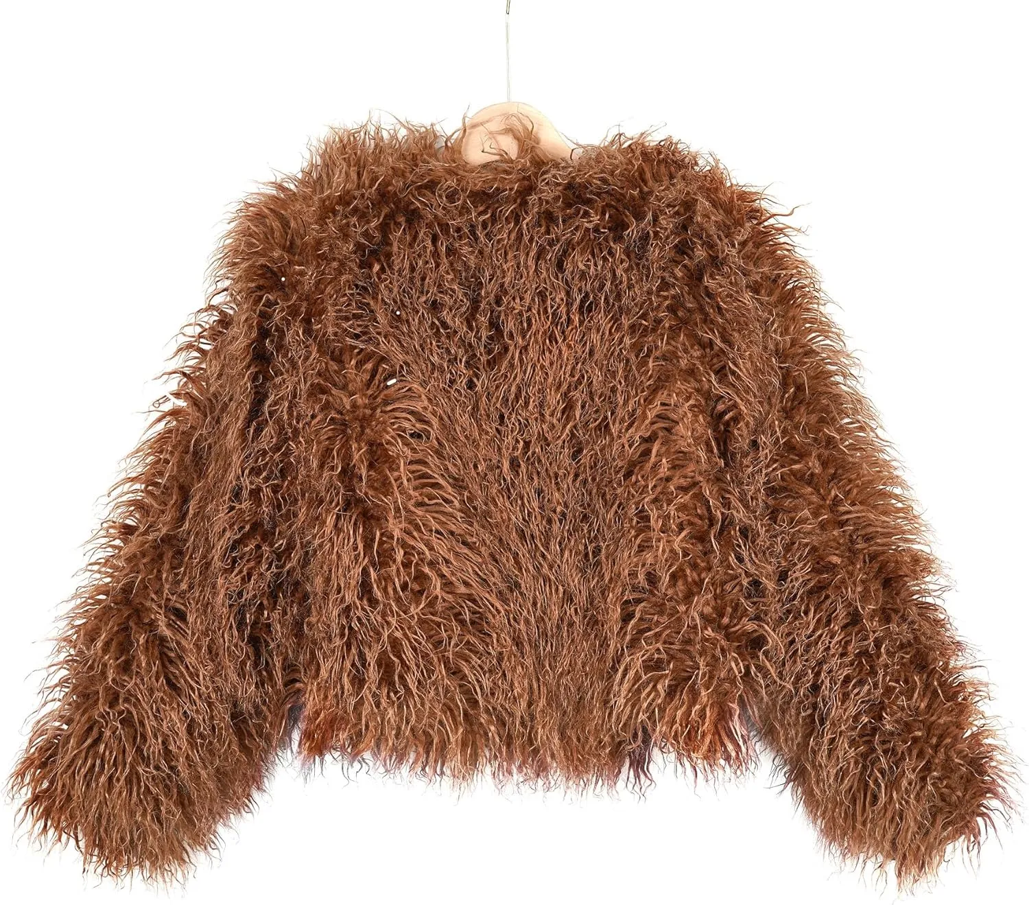 Women's Shaggy Faux Fur Outwear Coat Jacket Long Sleeve Warm Winter