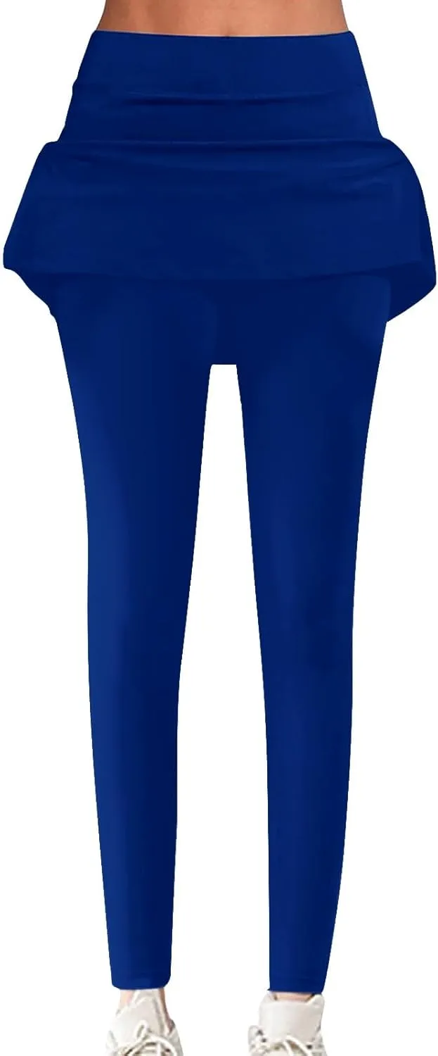 Women's Sports Skirted Leggings Yoga Skirts Spandex Tights Athletic Tennis Skorts Gym Active Running Bottoms Skirts