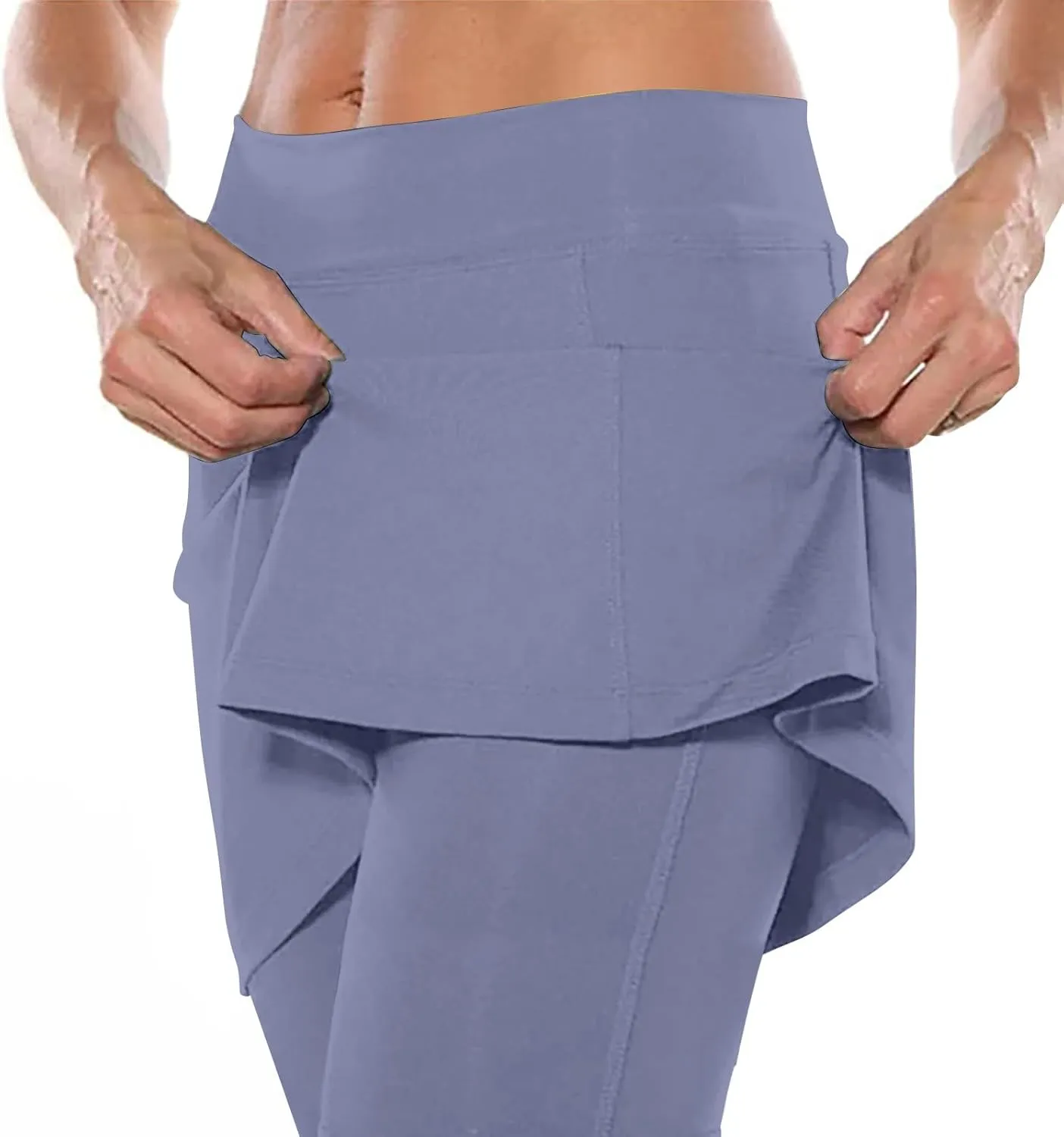 Women's Sports Skirted Leggings Yoga Skirts Spandex Tights Athletic Tennis Skorts Gym Active Running Bottoms Skirts