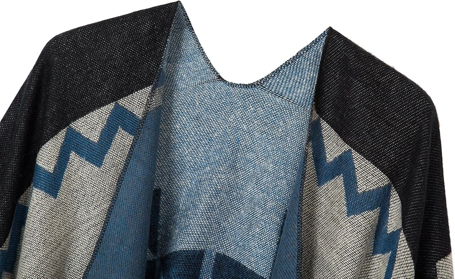 Women's Warm Shawls Wraps Open Front Cardigan Vintage Pattern Poncho Cape Sweater Coat